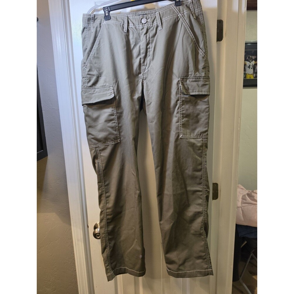 True Religion Mens Size 34x32 Green Stitch Cargo Jeans New with Tag NWT $169